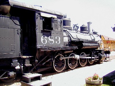  D&RGW 683 is a C-28 built by Baldwin in 1890. It has 50" drivers and 20" x 